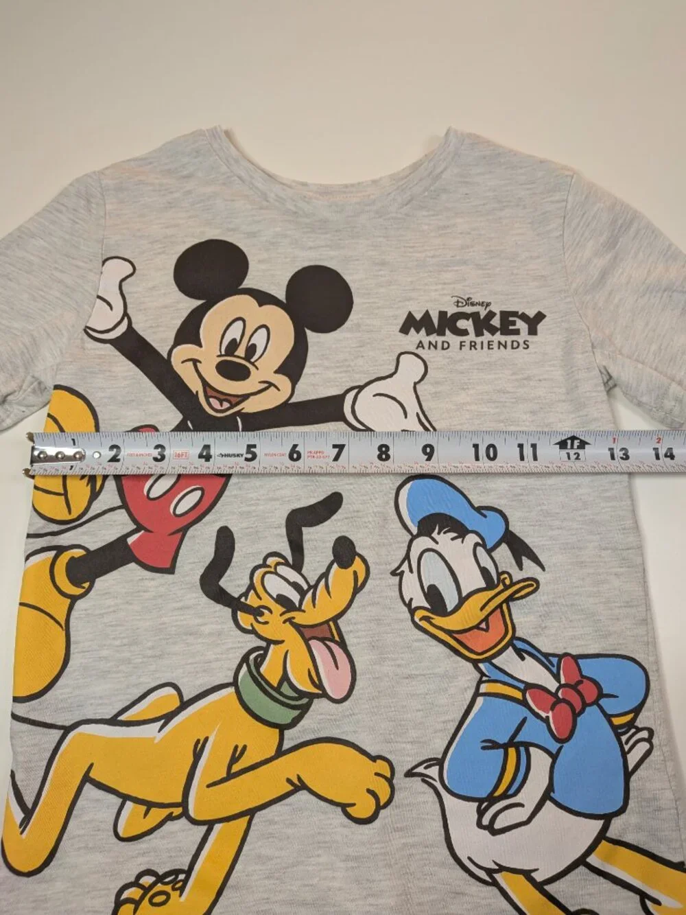 Disney Mickey Mouse & Friends Boys T-Shirt Size 6 Donald Duck Pluto Gray